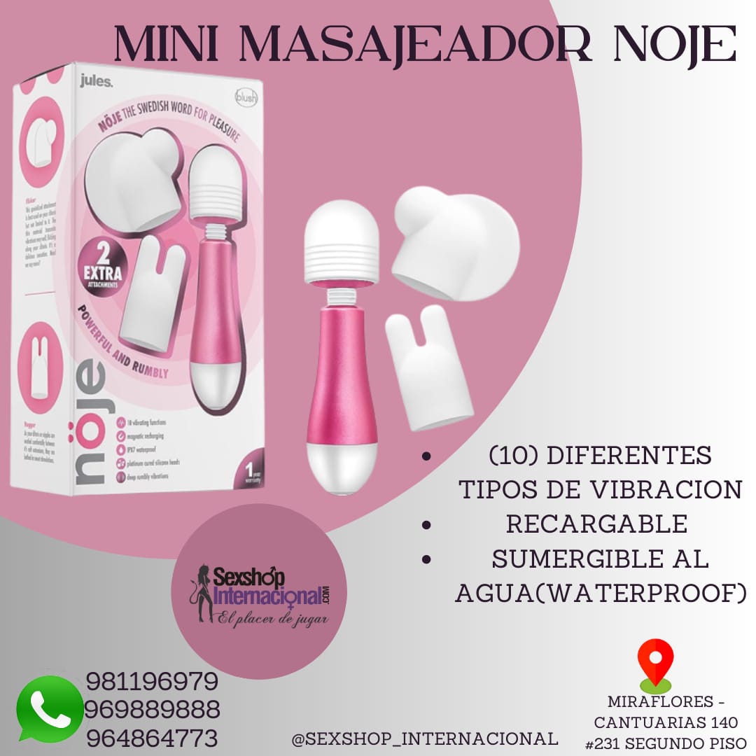 VIBRADOR NOJE-MASAJEADOR CORPORAL-ESTIMULADOR CLITORAL-RECARGABLE-SEXSHOP LIMA 971890151 